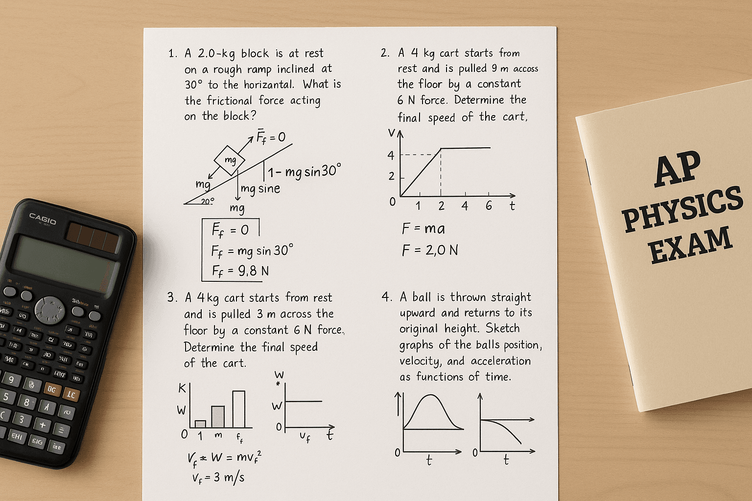 AP Physics 1 FRQ Practice: 8 Questions With Worked Solutions