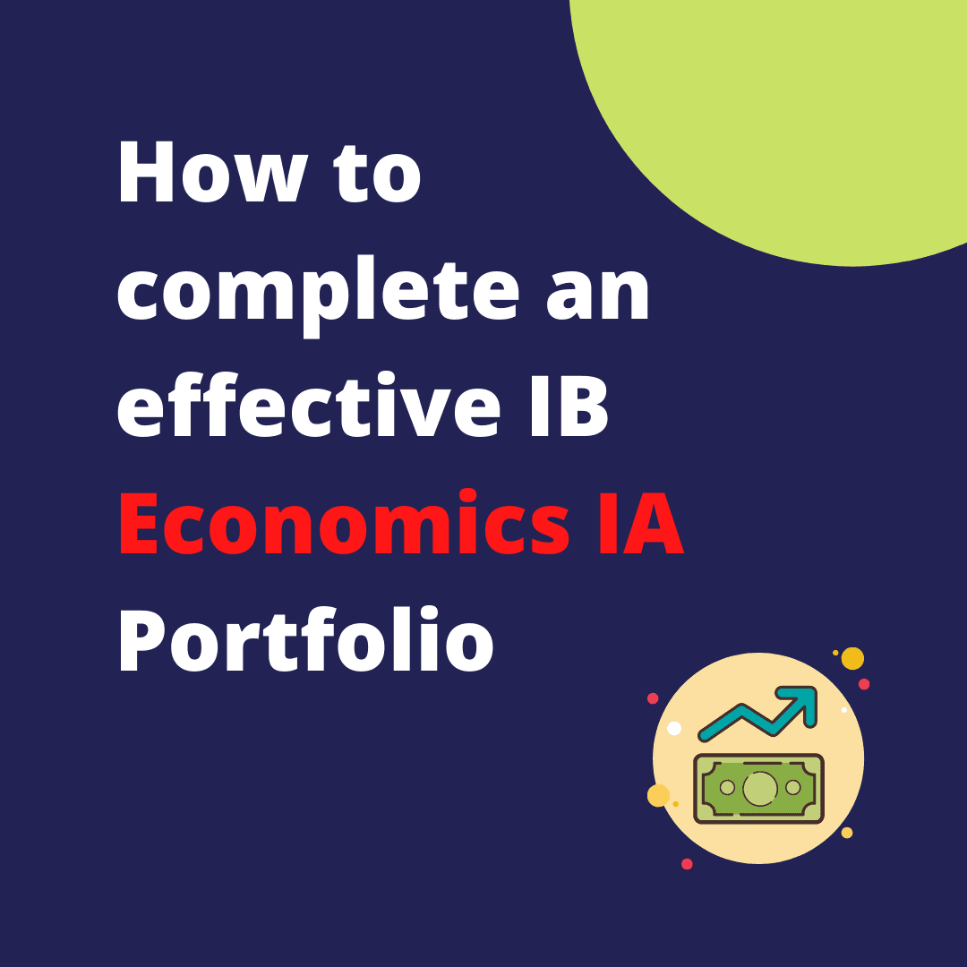 Student completing effective economics IA portfolio with examples