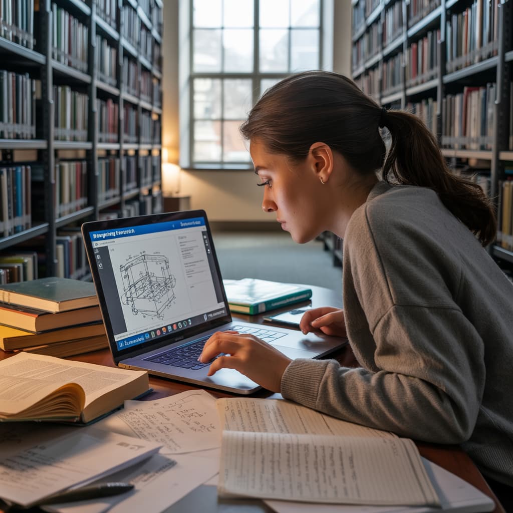 Student receiving IB tutoring online in a Dubai library